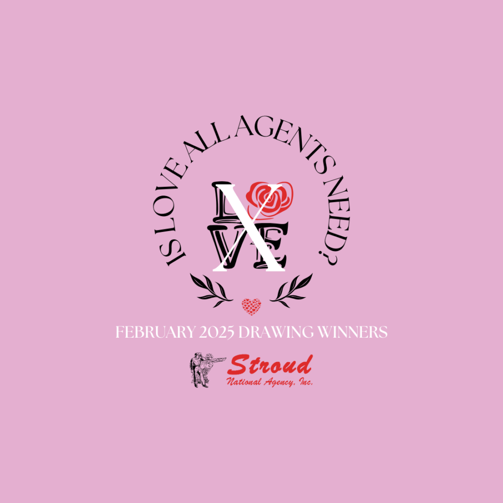 Is Love All Agents Need? – February 2025 Drawing Winners - Stroud National Agency, Inc. is a managing general agency (MGA) and wholesale insurance broker. We offer independent insurance agents in TX, OK, KS, NE, NM, AR, AZ, CO, IA, ID, MN, MO, MT, ND, OR, SD, UT, and WY market opportunities for farm and ranch, irrigation, small business commercial, and manufactured homes insurance.