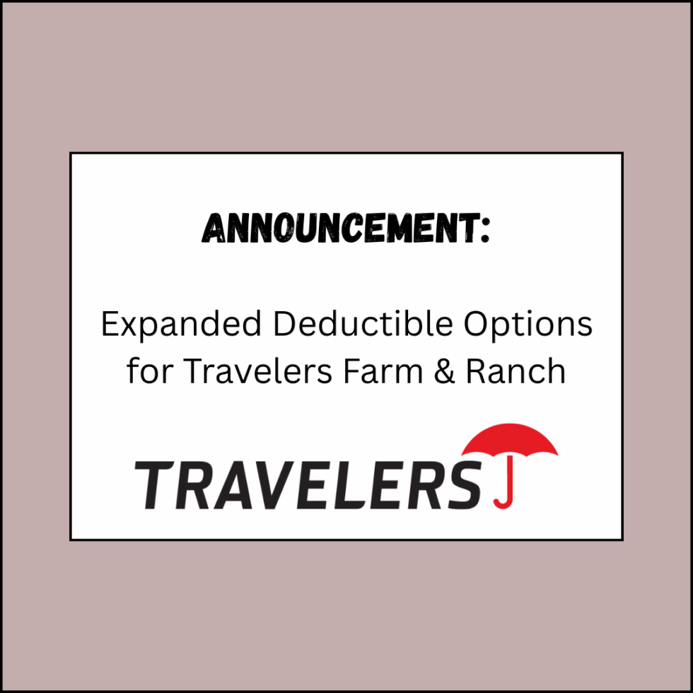 Announcement: Expanded Deductible Options for Travelers Farm & Ranch - Stroud National Agency, Inc. is a managing general agency (MGA) and wholesale insurance broker. We offer independent insurance agents in TX, OK, KS, NE, NM, AR, AZ, CO, IA, ID, MN, MO, MT, ND, OR, SD, UT, and WY market opportunities for farm and ranch, irrigation, small business commercial, and manufactured homes insurance.