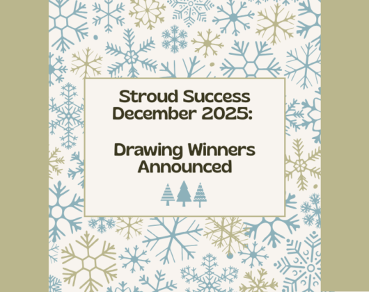 Stroud Success December 2025: Drawing Winners Announced graphic with winter snowflake background and trees. Blog image for MGA and wholesale broker Stroud National Agency Inc.âs farm and ranch agent new business drawing winners for December.